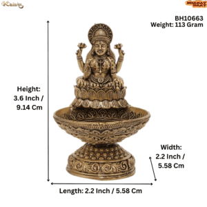 KALARAMBH Brass Lakshmi Divi 3.6 Inch, 1 Pcs BH10663