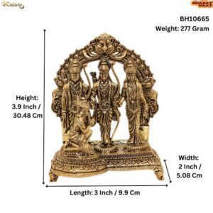 KALARAMBH Brass Ram Darbar 3.9 Inch, 1 Pcs BH10665