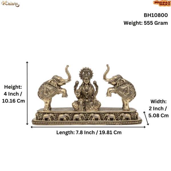 KALARAMBH Brass Gajalakshmi 4 Inch, 1 Pcs BH10800