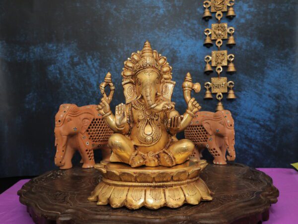 KALARAMBH Brass Ganesha 11 Inch, 1 Pcs BH10805