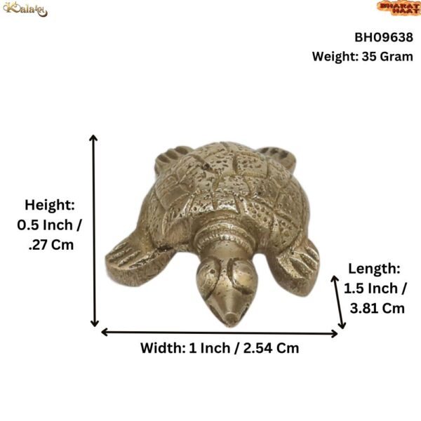 KALARAM BH Brass Tortoise 0.5 Inch, 1 Pcs BH09638