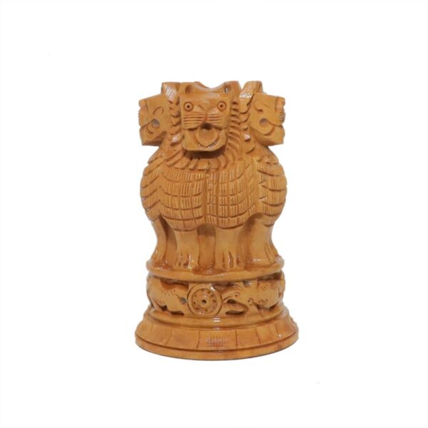 KALARAM BH Wooden Ashoka Stam BH Pen Stand 4.25 Inch, 1 Pcs BH09771