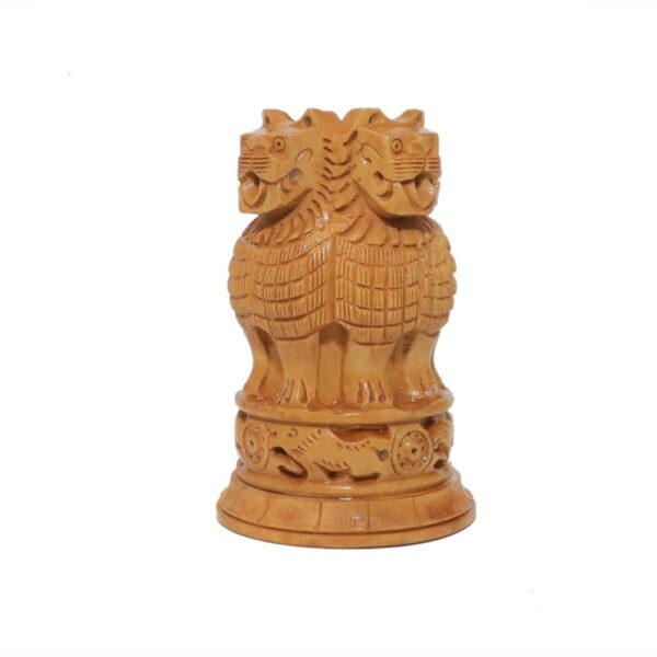 KALARAM BH Wooden Ashoka Stam BH Pen Stand 4.25 Inch, 1 Pcs BH09771