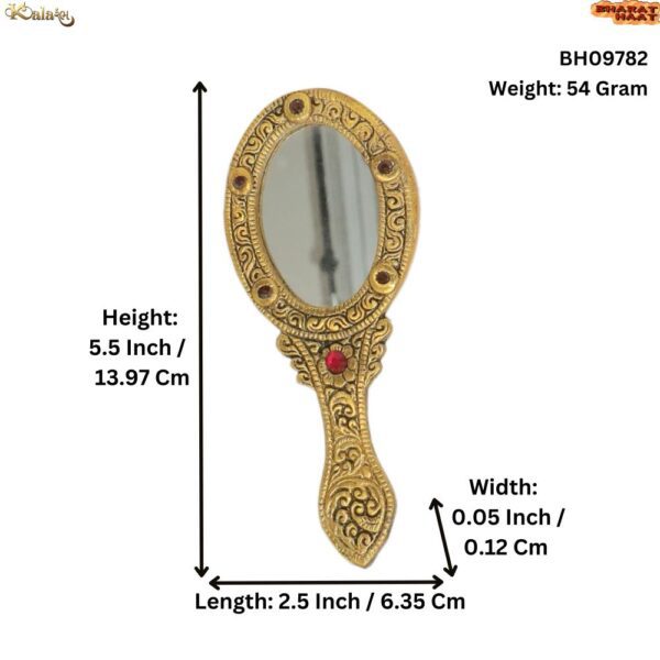 KALARAM BH Metal Hand Mirror 5.5 Inch, 1 Pcs BH09782