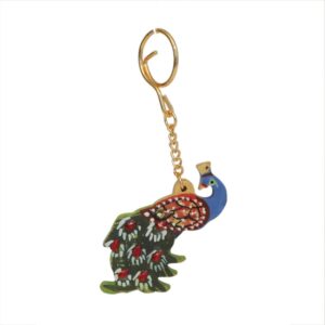 KALARAM BH Wooden Peacock Keychian 5.25 Inch, 1 Pcs BH09802