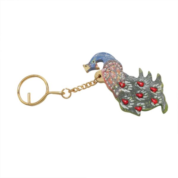 KALARAM BH Wooden Peacock Keychian 5.25 Inch, 1 Pcs BH09802