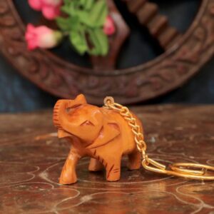 KALARAM BH Wooden Elaphant Keychain 4 Inch, 1 Pcs BH09803