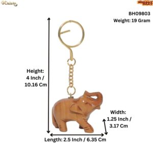 KALARAM BH Wooden Elaphant Keychain 4 Inch, 1 Pcs BH09803