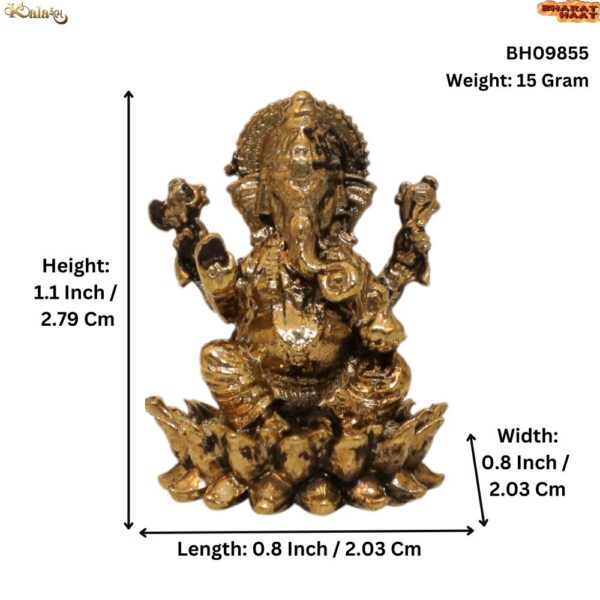 KALARAM BH Brass Ganesha 1.1 Inch, 1 Pcs BH09855