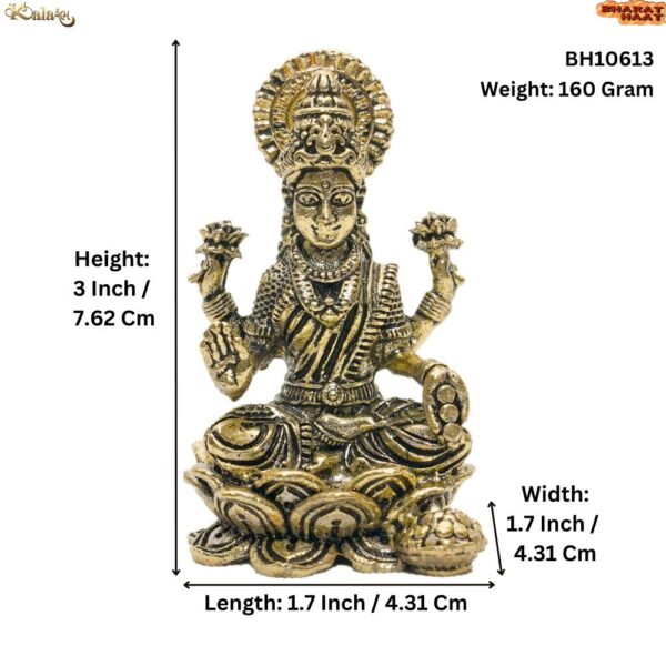 KALARAMBH Brass Lakshmi 3 Inch, 1 Pcs BH10613