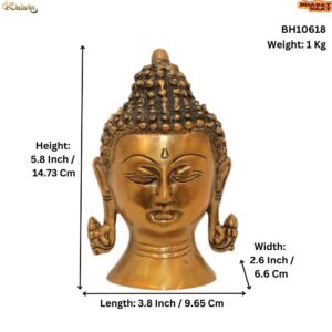 KALARAMBH Brass Buddha 5.8 Inch, 1 Pcs BH10618