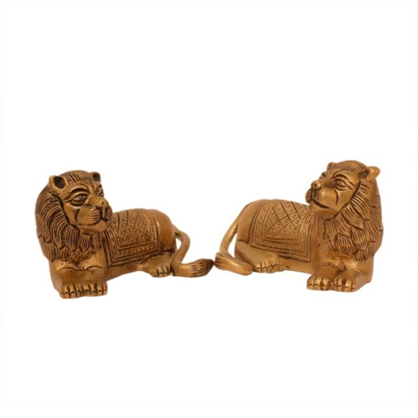 KALARAMBH Brass Lion Pair 2 Inch, 1 Pcs