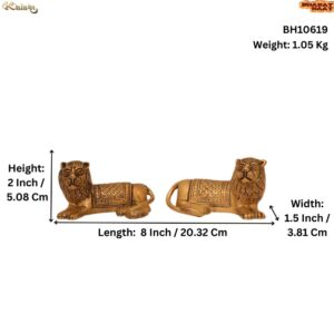 KALARAMBH Brass Lion Pair 2 Inch, 1 Pcs BH10619