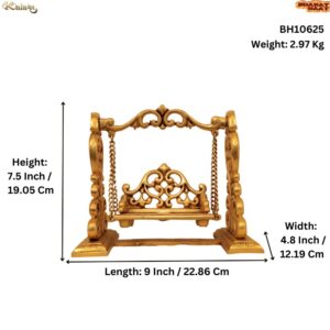 KALARAMBH Brass Laddu Gopal Jhula 7.5 Inch, 1 Pcs BH10625