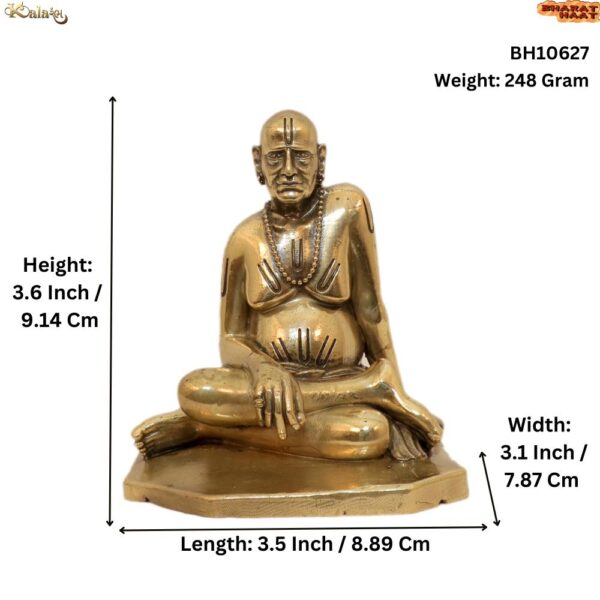 KALARAMBH Brass Swami Samarth 3.6 Inch, 1 Pcs BH10627