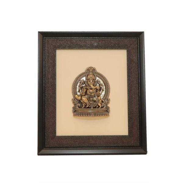 KALARAM BH Brass Ganesha Frame 9.3 Inch, 1 Pcs BH10698