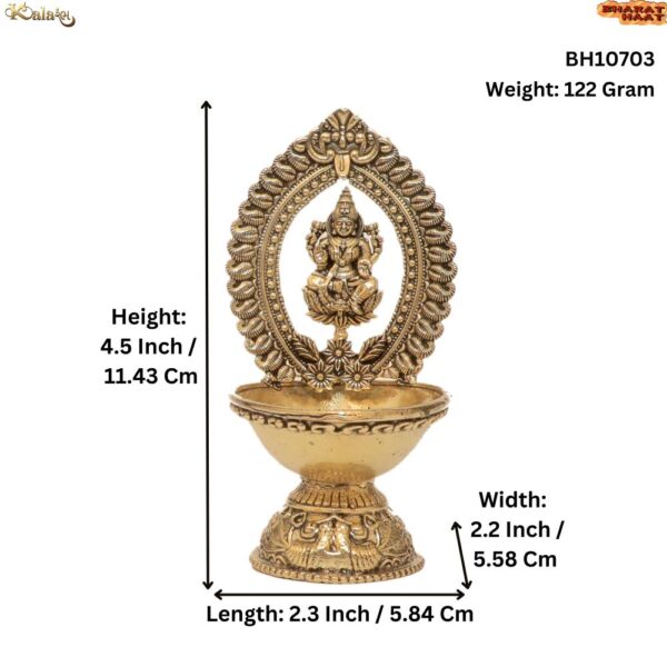 KALARAMBH Brass Lakshmi Divi 4.5 Inch, 1 Pcs BH10703