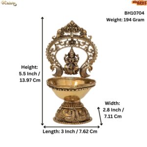 KALARAMBH Brass Lakshmi Divi 5.5 Inch, 1 Pcs BH10704