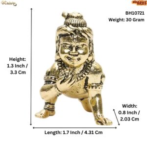 KALARAMBH Brass Bal Krishna 1.3 Inch, 1 Pcs BH10721