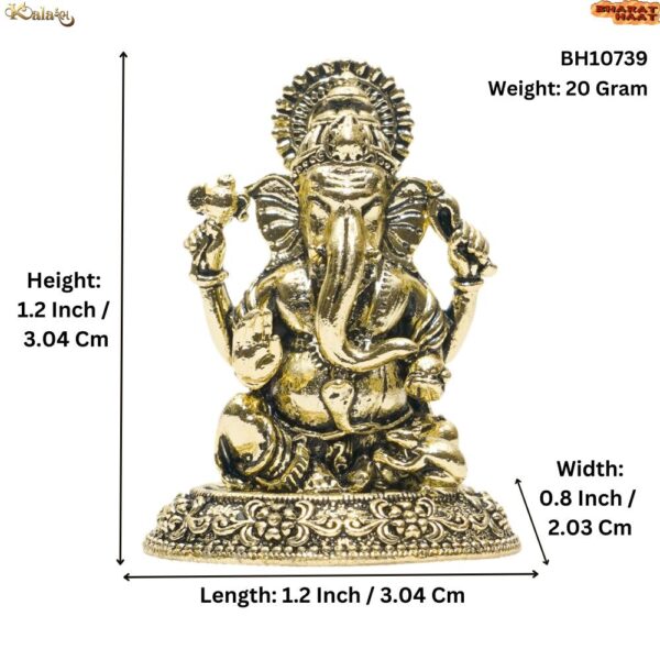 KALARAMBH Brass Ganesha 1.2 Inch, 1 Pcs BH10739