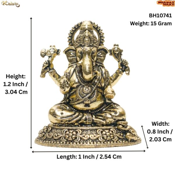 KALARAMBH Brass Ganesha 1.2 Inch, 1 Pcs BH10741