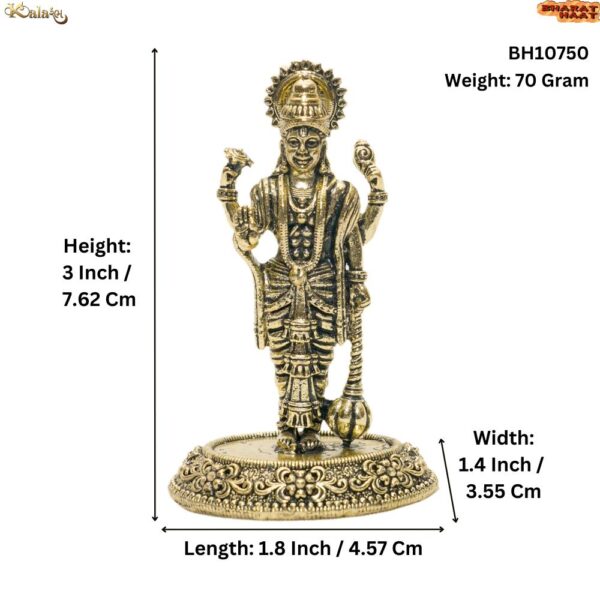 KALARAMBH Brass Vishnu 3 Inch, 1 Pcs BH10750