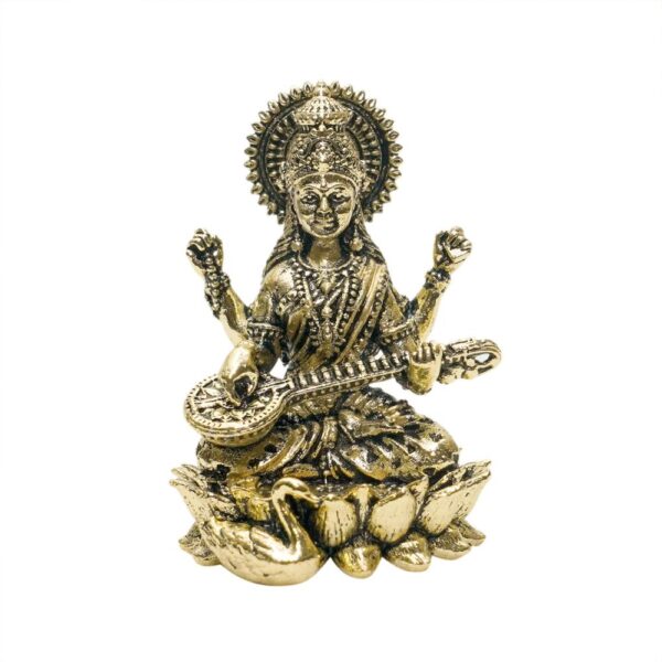 KALARAMBH Brass Saraswati 1.2 Inch, 1 Pcs BH10765