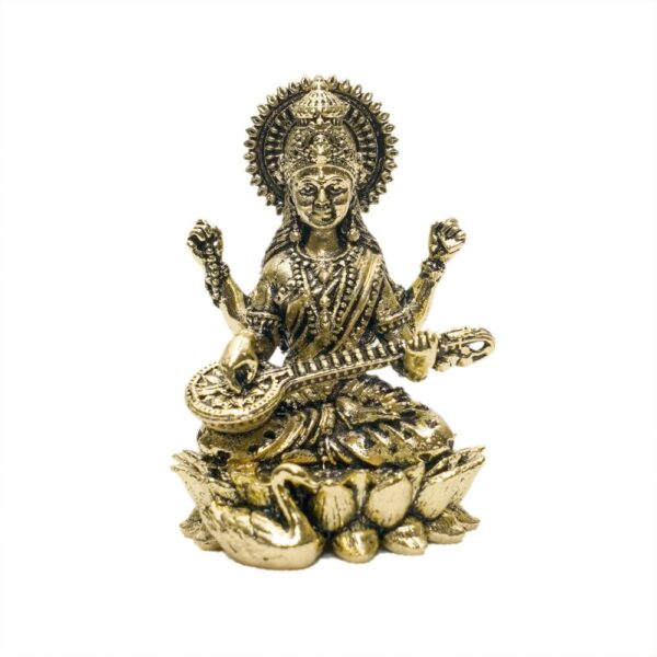 KALARAMBH Brass Saraswati 1.2 Inch, 1 Pcs BH10765