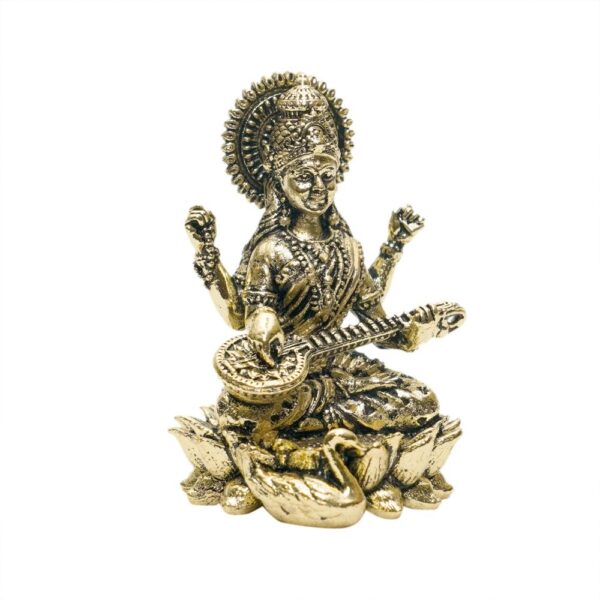 KALARAMBH Brass Saraswati 1.2 Inch, 1 Pcs BH10765