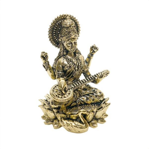 KALARAMBH Brass Saraswati 1.2 Inch, 1 Pcs BH10765