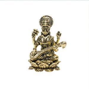 KALARAMBH Brass Saraswati 1.2 Inch, 1 Pcs BH10766