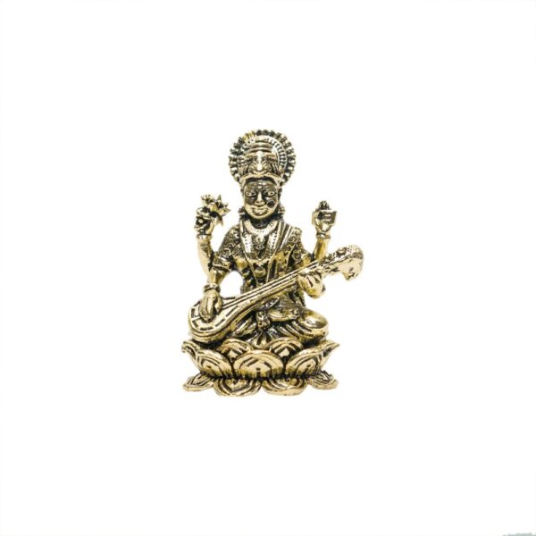 KALARAMBH Brass Saraswati 1.2 Inch, 1 Pcs BH10766