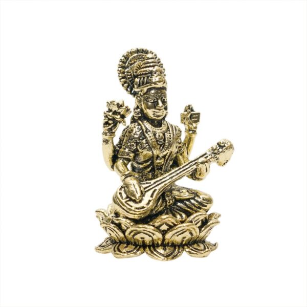 KALARAMBH Brass Saraswati 1.2 Inch, 1 Pcs BH10766