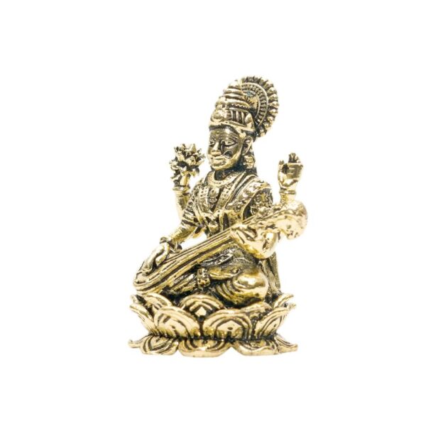 KALARAMBH Brass Saraswati 1.2 Inch, 1 Pcs BH10766