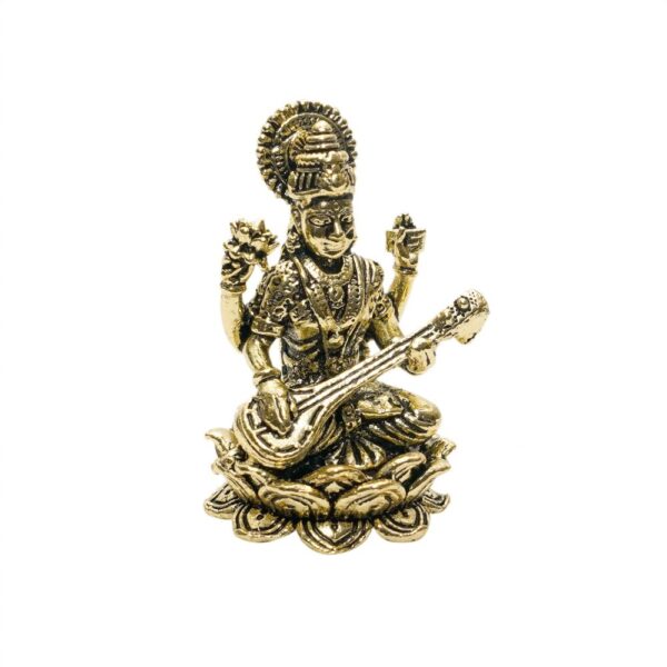 KALARAMBH Brass Saraswati 1.2 Inch, 1 Pcs BH10766