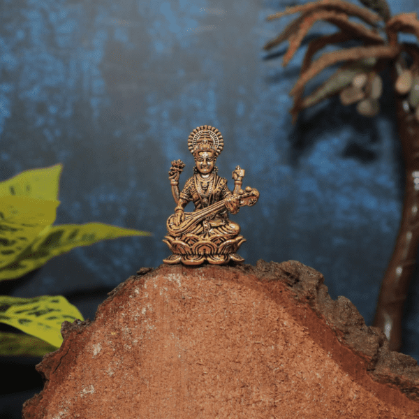 KALARAMBH Brass Saraswati 1.2 Inch, 1 Pcs BH10766