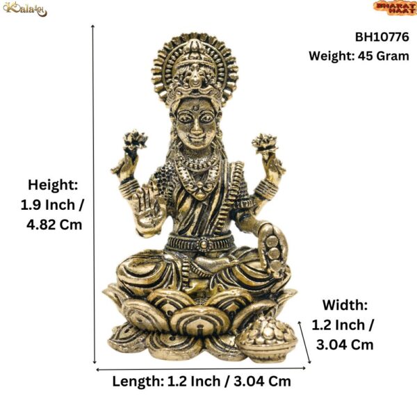 KALARAMBH Brass Lakshmi 1.9 Inch, 1 Pcs BH10776