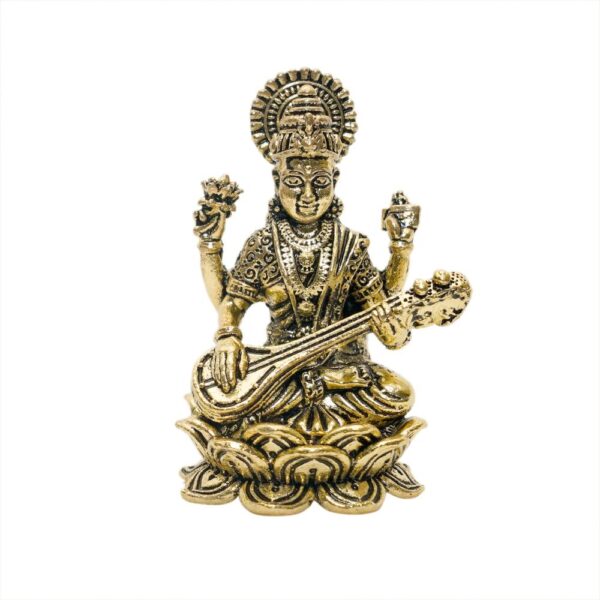 KALARAMBH Brass Saraswati 1.8 Inch, 1 Pcs BH10779