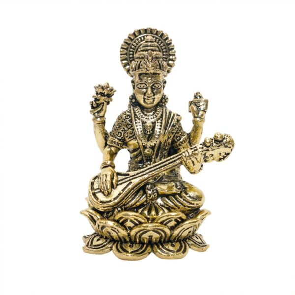 KALARAMBH Brass Saraswati 1.8 Inch, 1 Pcs BH10779