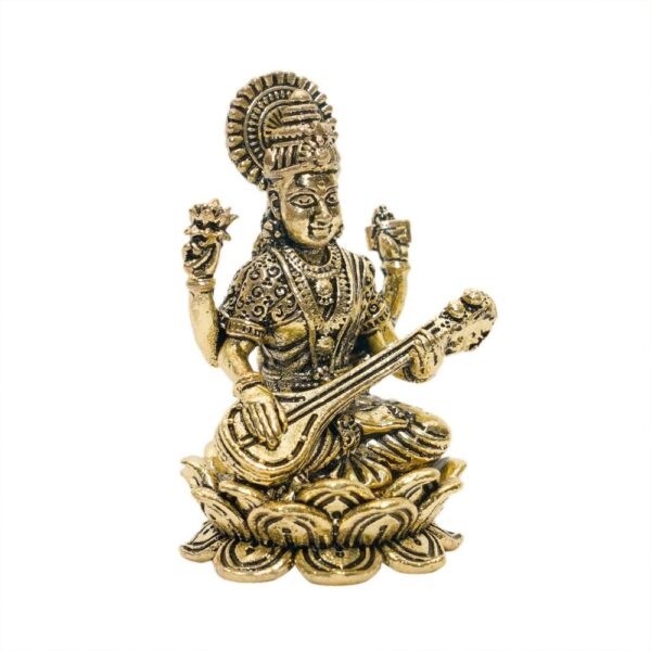 KALARAMBH Brass Saraswati 1.8 Inch, 1 Pcs BH10779