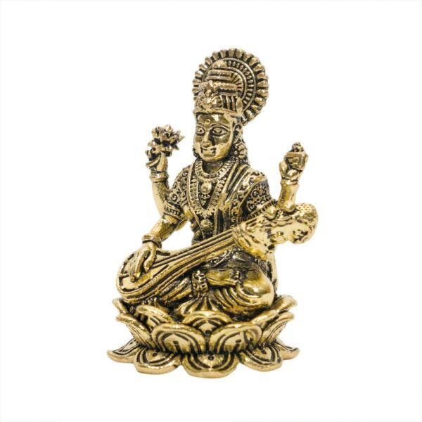 KALARAMBH Brass Saraswati 1.8 Inch, 1 Pcs BH10779