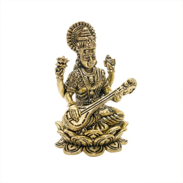 KALARAMBH Brass Saraswati 1.8 Inch, 1 Pcs BH10779