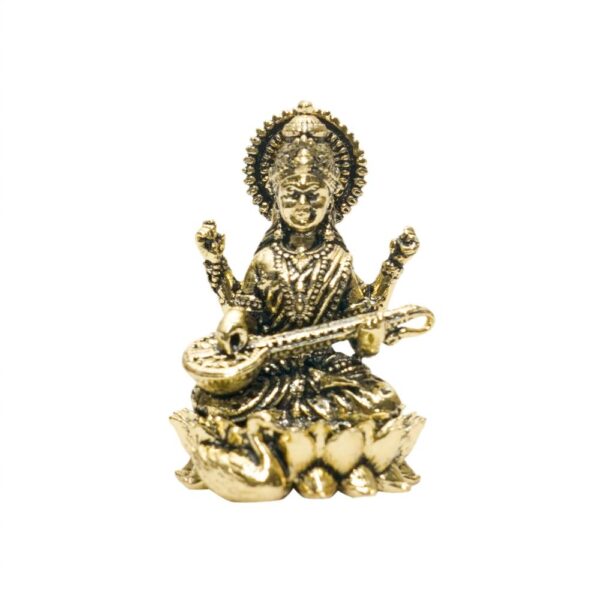 KALARAMBH Brass Saraswati 2.2 Inch, 1 Pcs BH10780