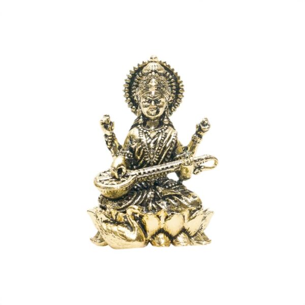 KALARAMBH Brass Saraswati 2.2 Inch, 1 Pcs BH10780