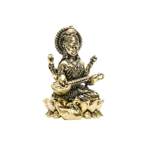 KALARAMBH Brass Saraswati 2.2 Inch, 1 Pcs BH10780