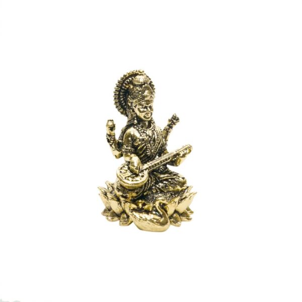 KALARAMBH Brass Saraswati 2.2 Inch, 1 Pcs BH10780