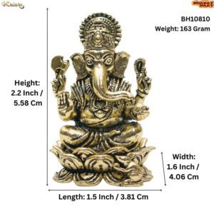 KALARAMBH Brass Ganesha 2.2 Inch, 1 Pcs BH10810