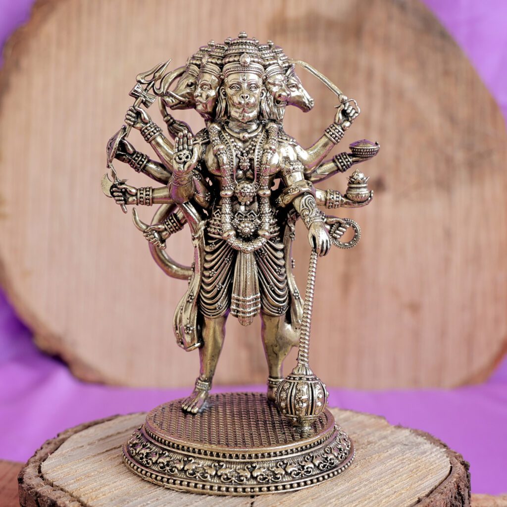 Buy Brass Panchmukhi Hanuman Idol – 6 Inch Online In India
