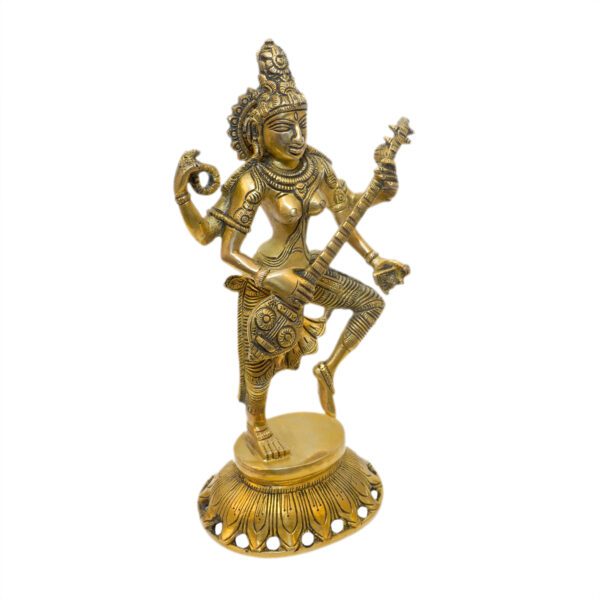 KALARAMBH Brass saraswati 10.5 Inch, 1 Pcs BH10886