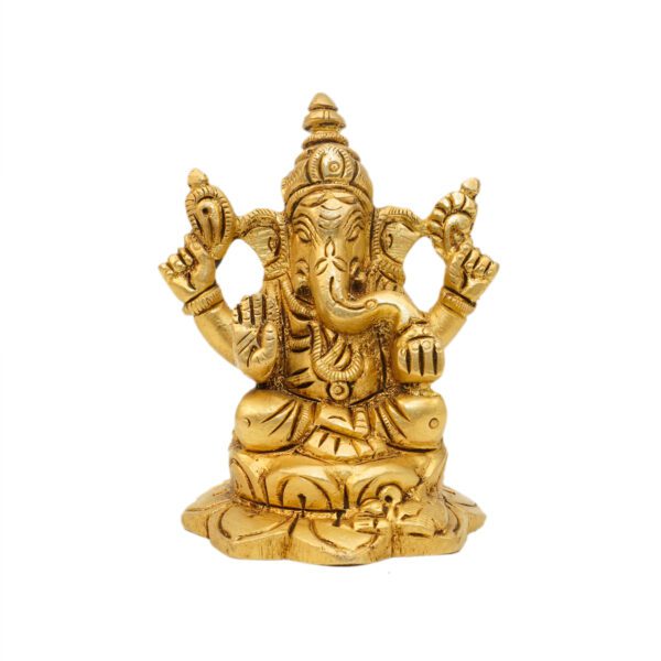 KALARAMBH Brass Ganesha 2.8 Inch, 1 Pcs BH10823